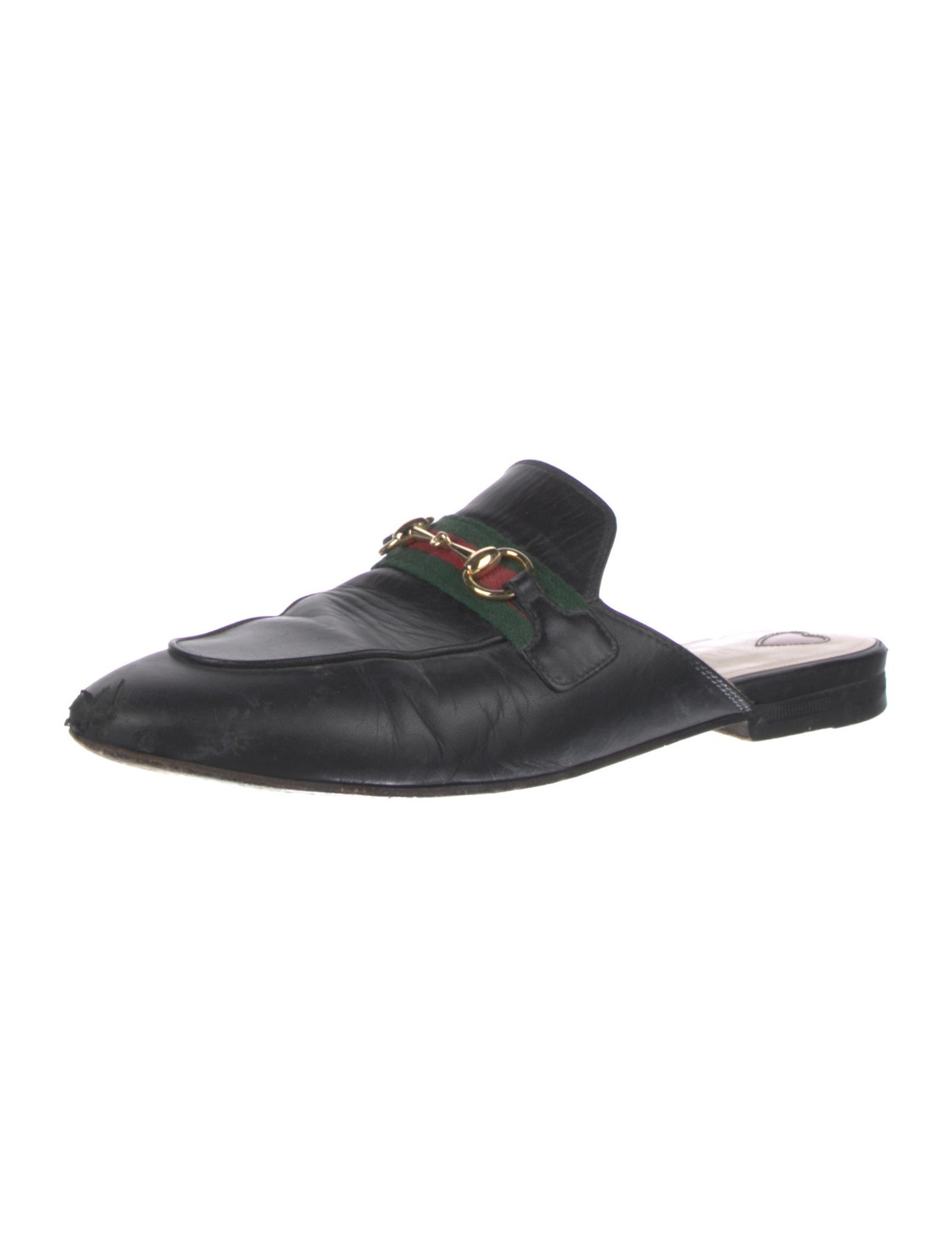 Gucci Princetown Web Accent Mules