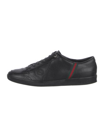 Gucci Web Accent Leather Sneakers