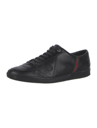 Gucci Web Accent Leather Sneakers