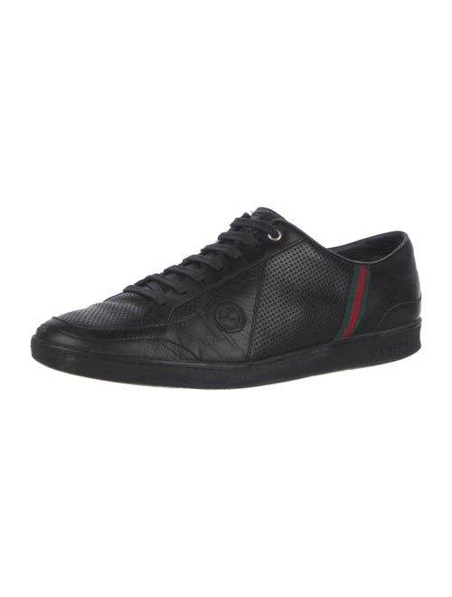 Gucci Web Accent Leather Sneakers