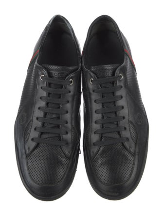 Gucci Web Accent Leather Sneakers