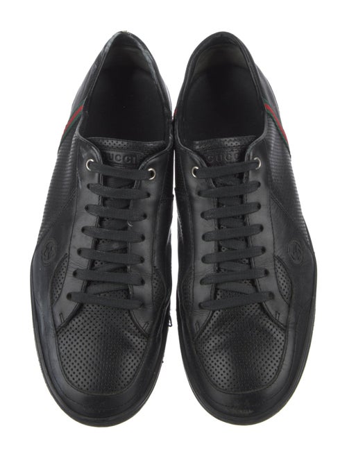 Gucci Web Accent Leather Sneakers