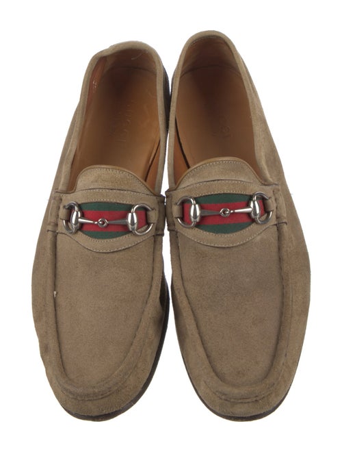 Gucci Web Accent Suede Loafers