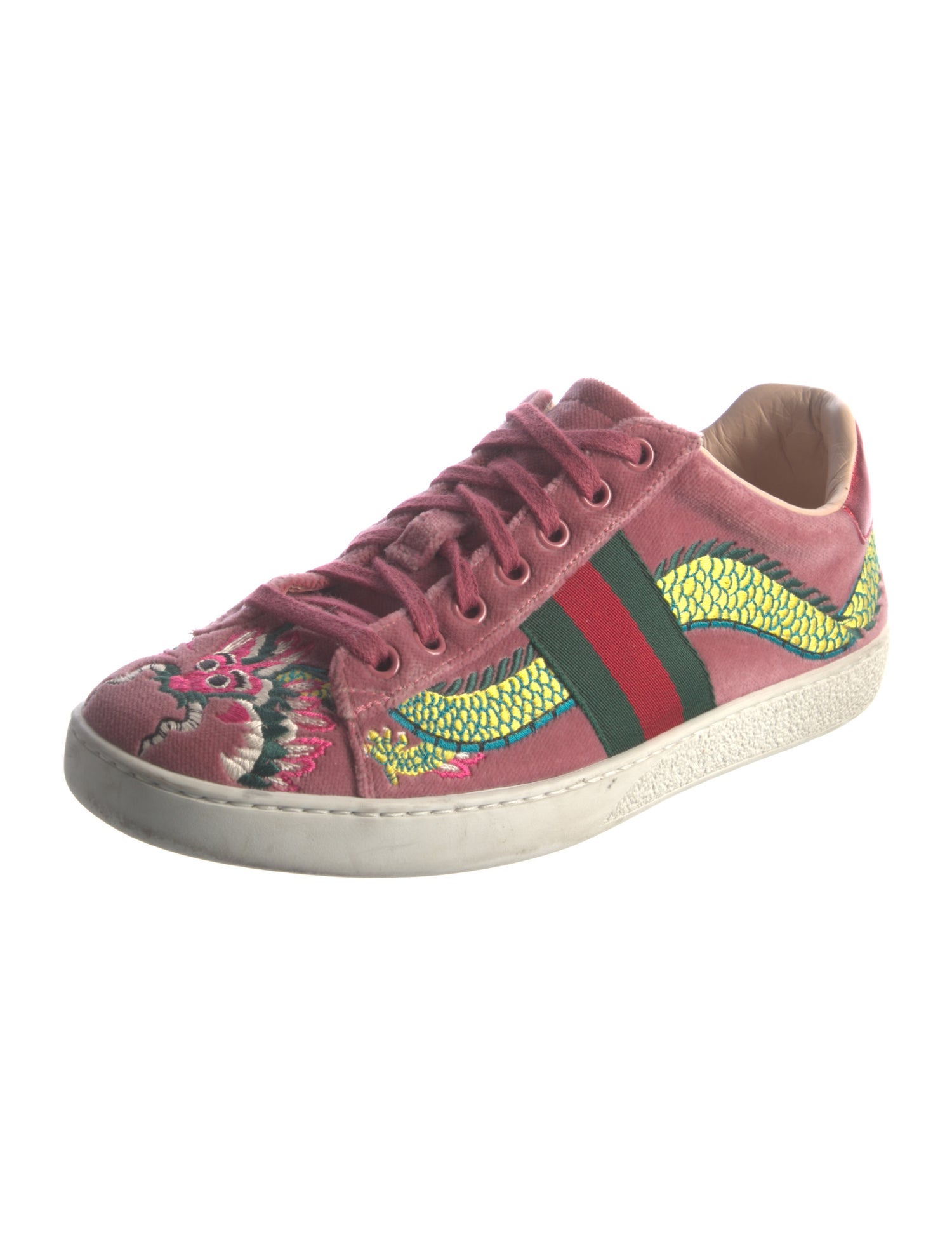 Gucci Velvet Printed Sneakers