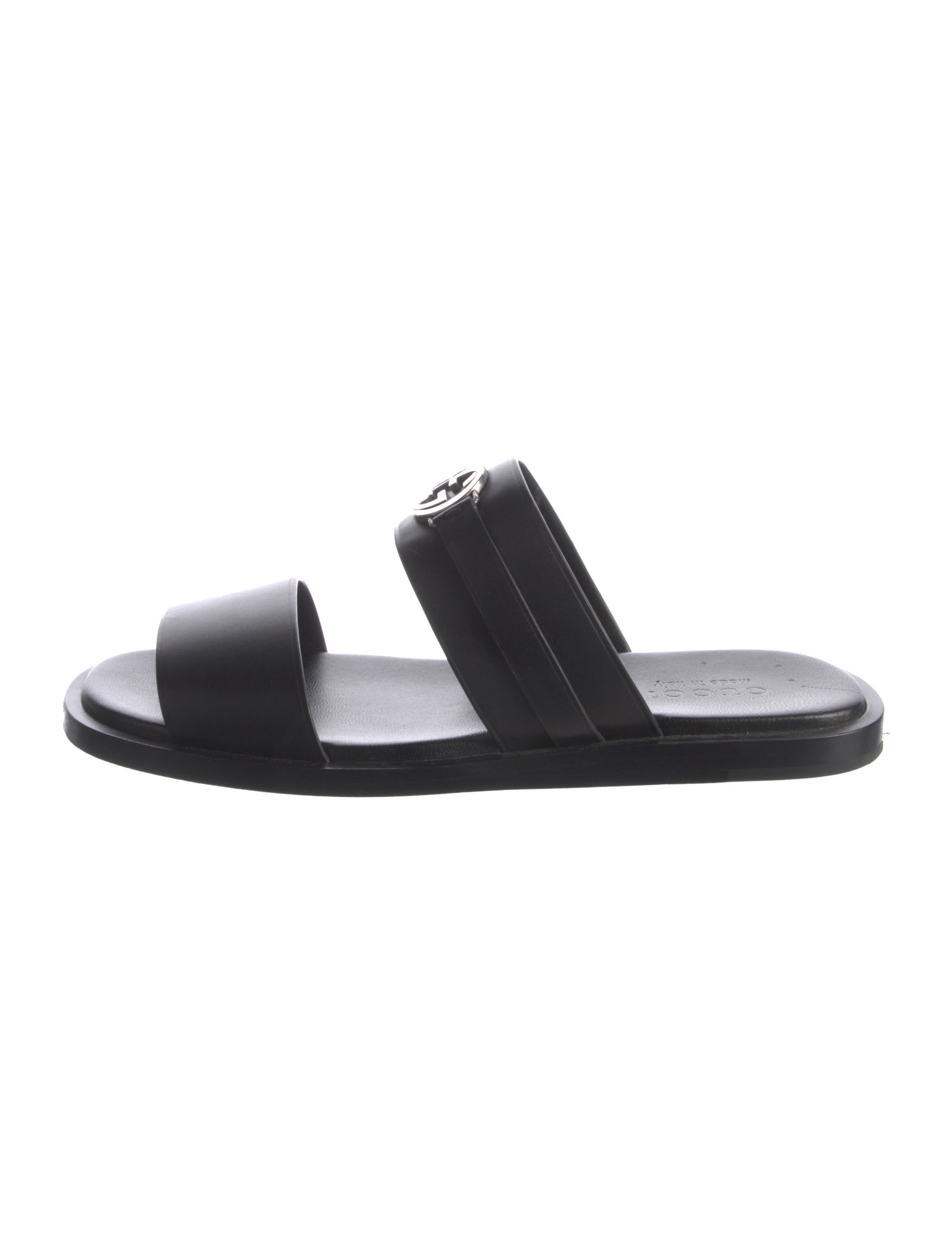 Gucci Interlocking G Logo Leather Slides
