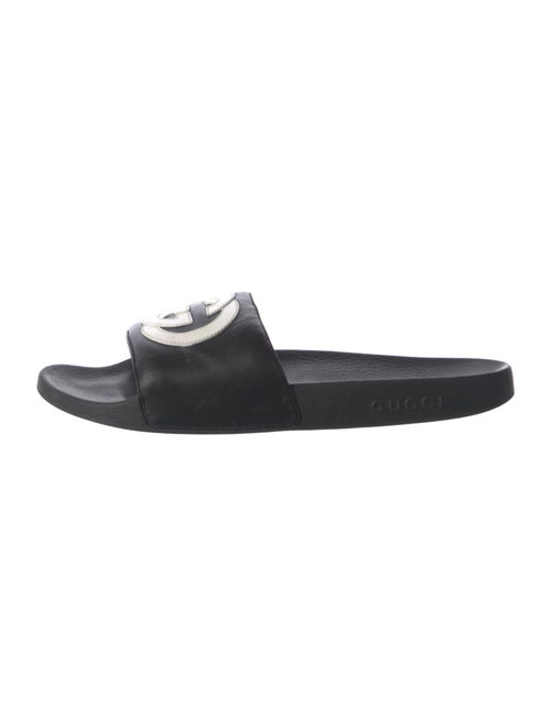 Gucci Interlocking G Logo Leather Slides