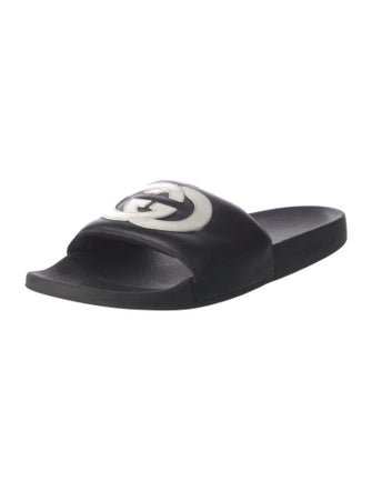 Gucci Interlocking G Logo Leather Slides