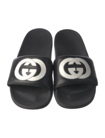 Gucci Interlocking G Logo Leather Slides
