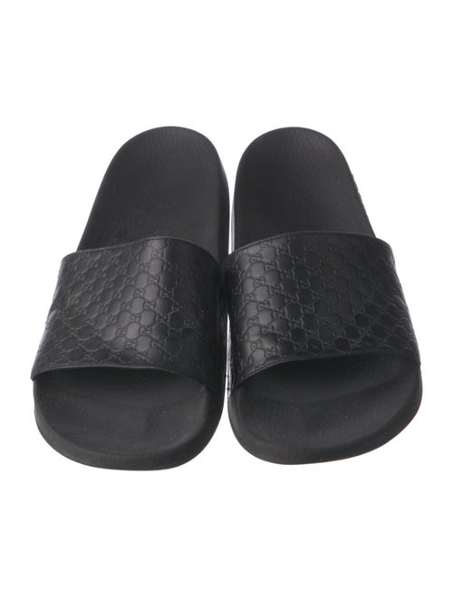 Gucci Microguccissima Pattern Leather Slides