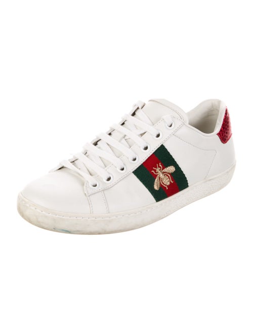 Gucci Web Accent Leather Sneakers