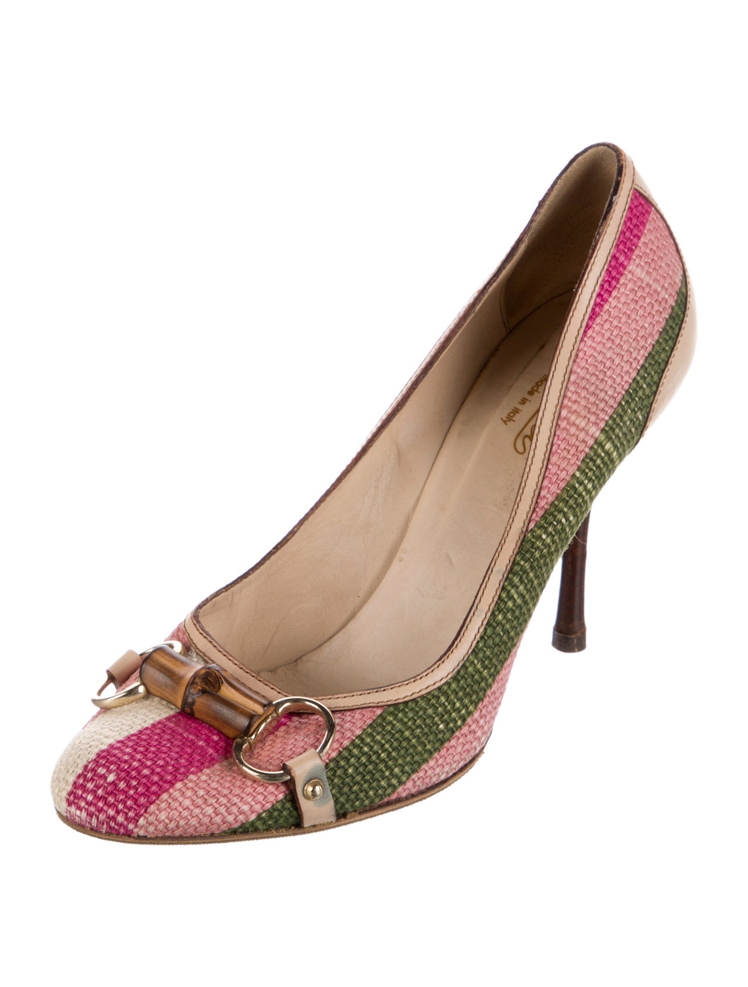 Gucci Hasler Horsebit Accent Leather Trim Embellishment Pumps