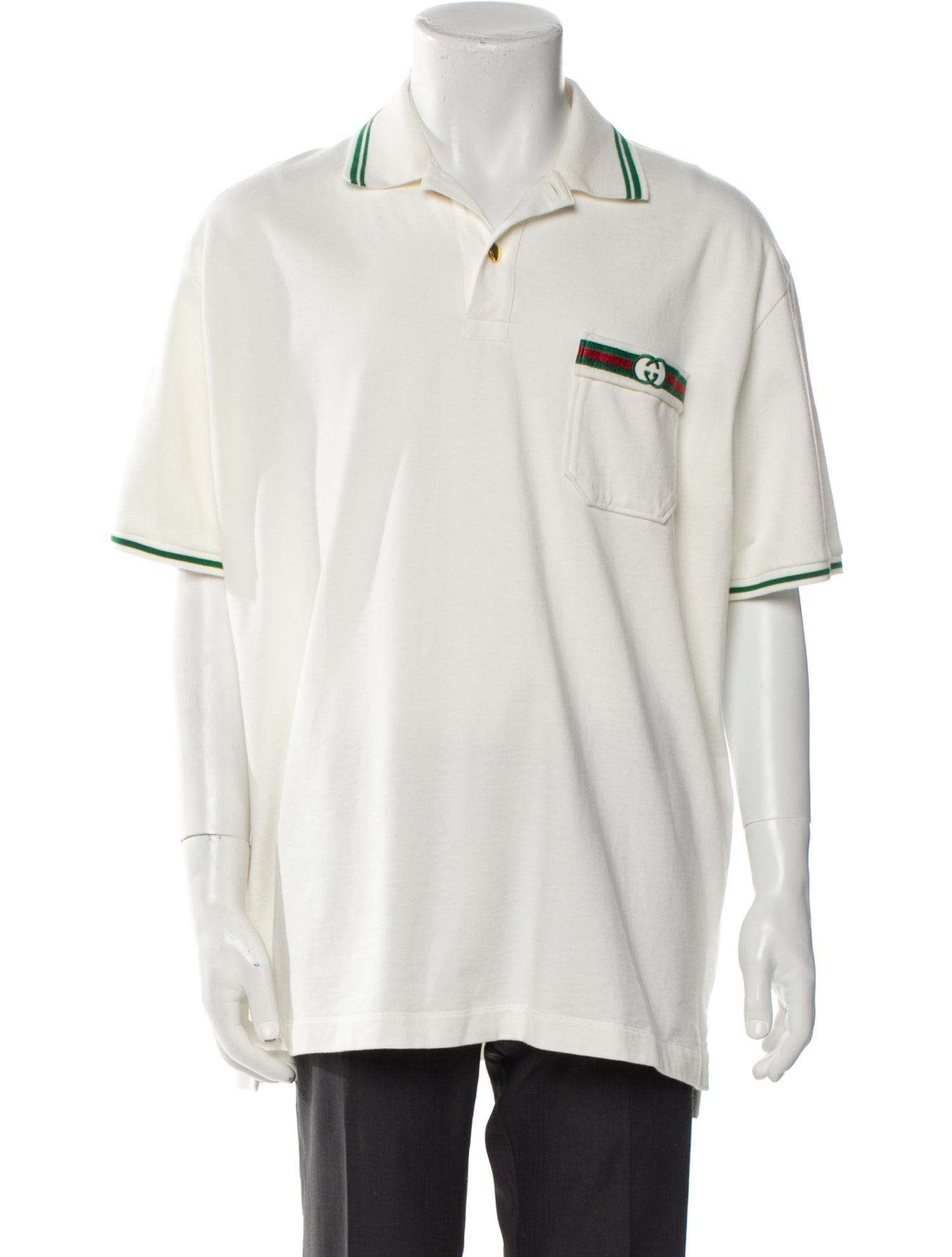 Gucci Web Accent Striped Polo Shirt w/ Tags