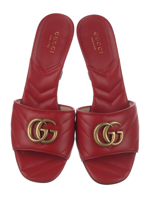 Gucci Running GG Logo Leather Slides