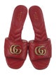 Gucci Running GG Logo Leather Slides