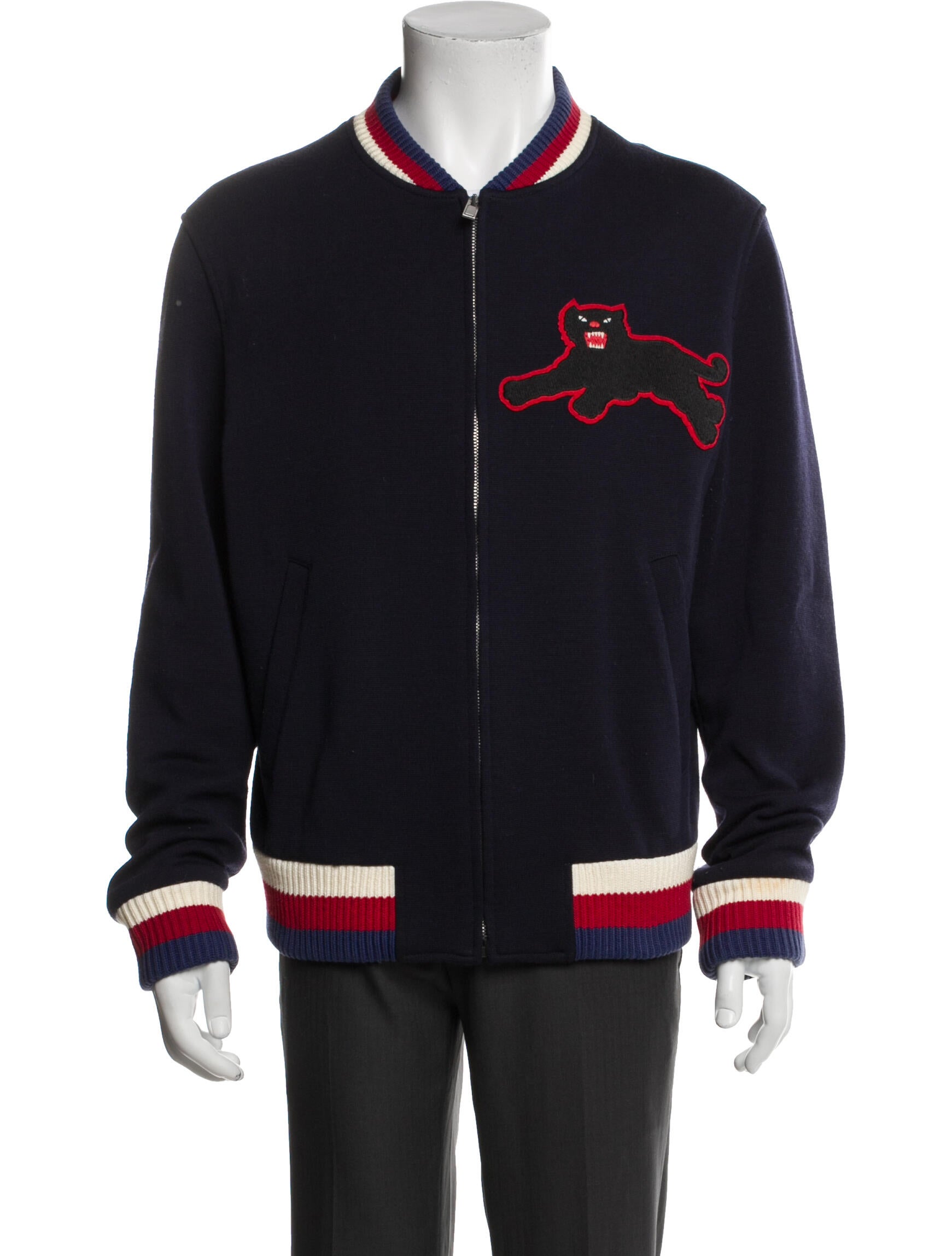 Gucci 2017 Sylvie Web Accent Varsity Jacket