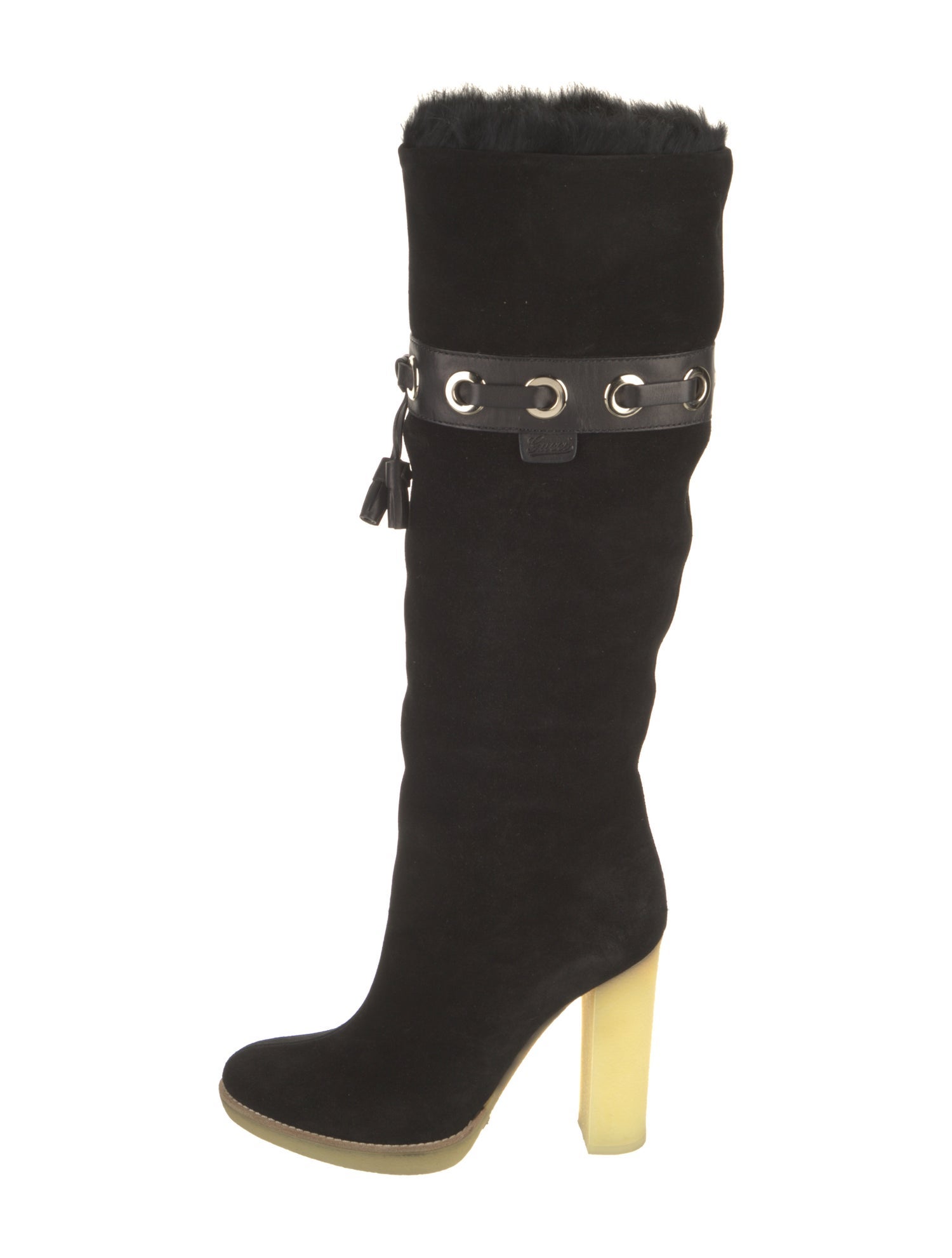 Gucci Suede Tassel Accents Boots