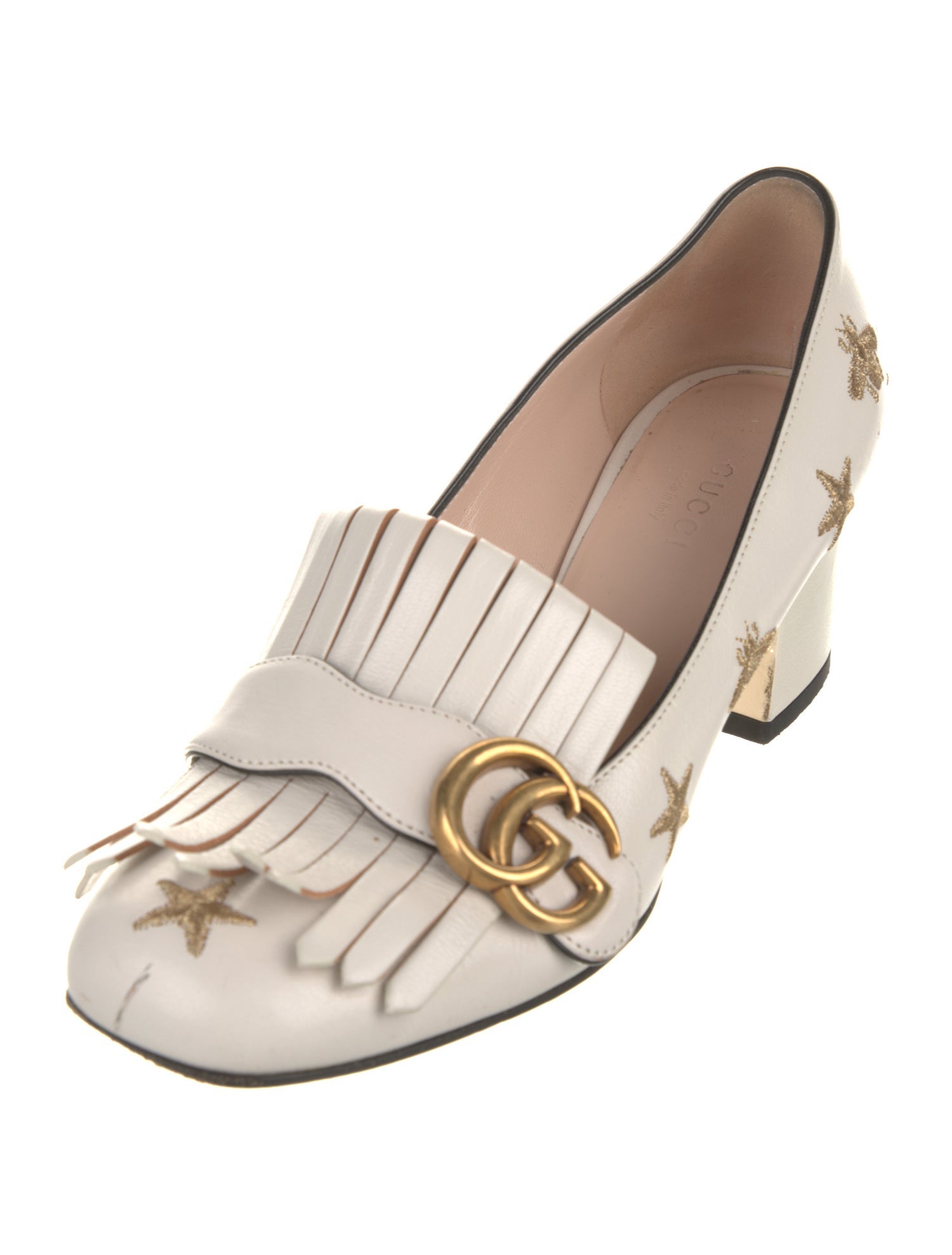 Gucci Double G Logo Leather Pumps