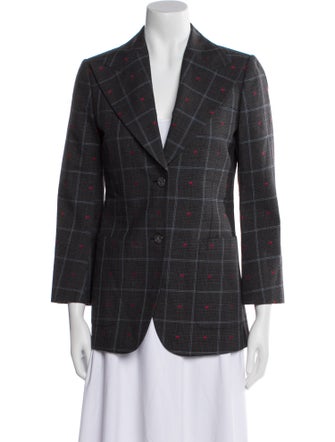 Gucci Wool Plaid Print Blazer