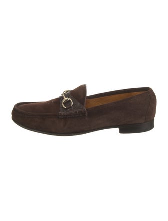 Gucci Horsebit Accent Suede Loafers