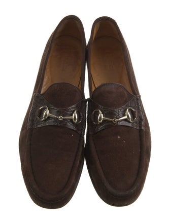 Gucci Horsebit Accent Suede Loafers