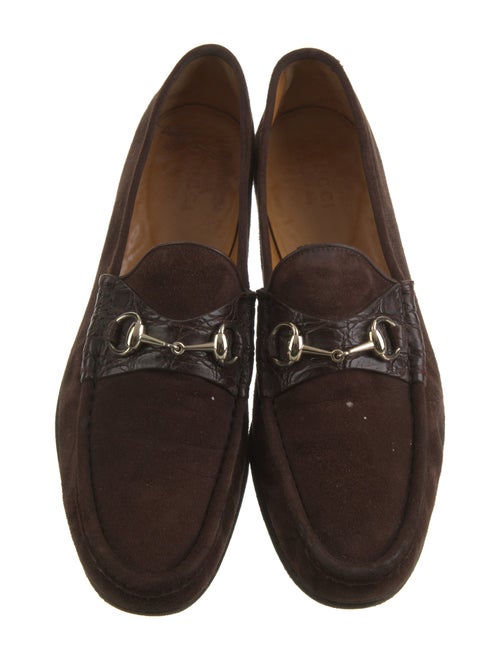 Gucci Horsebit Accent Suede Loafers