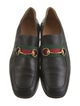 Gucci Web Accent Leather Loafers