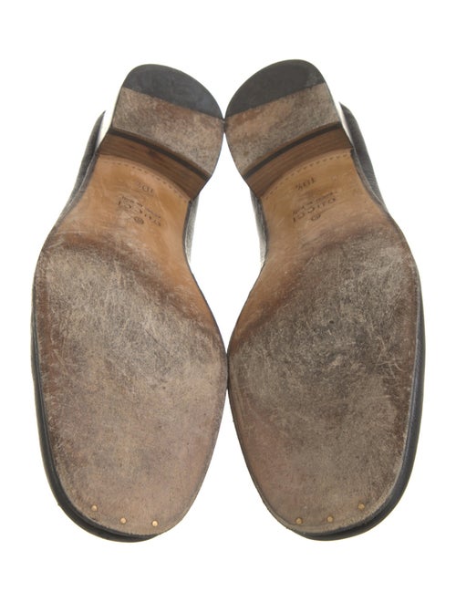 Gucci Web Accent Leather Loafers