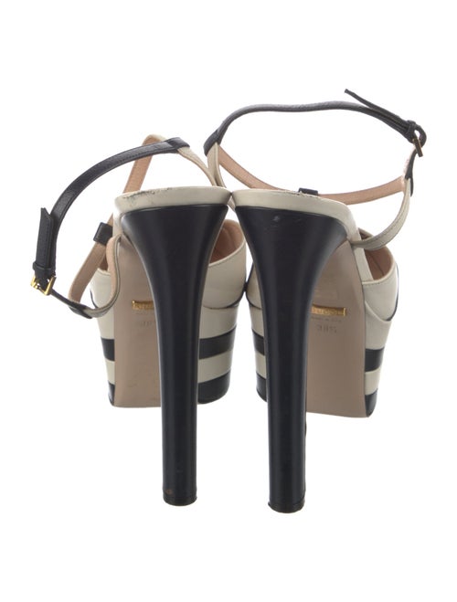 Gucci Spike Accents Leather T-Strap Pumps