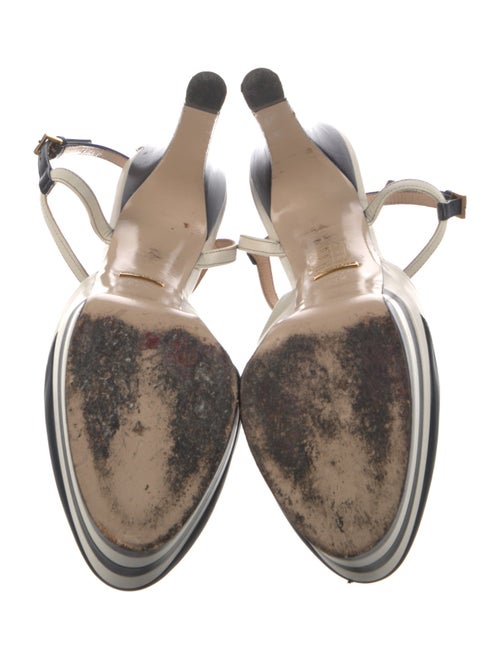 Gucci Spike Accents Leather T-Strap Pumps