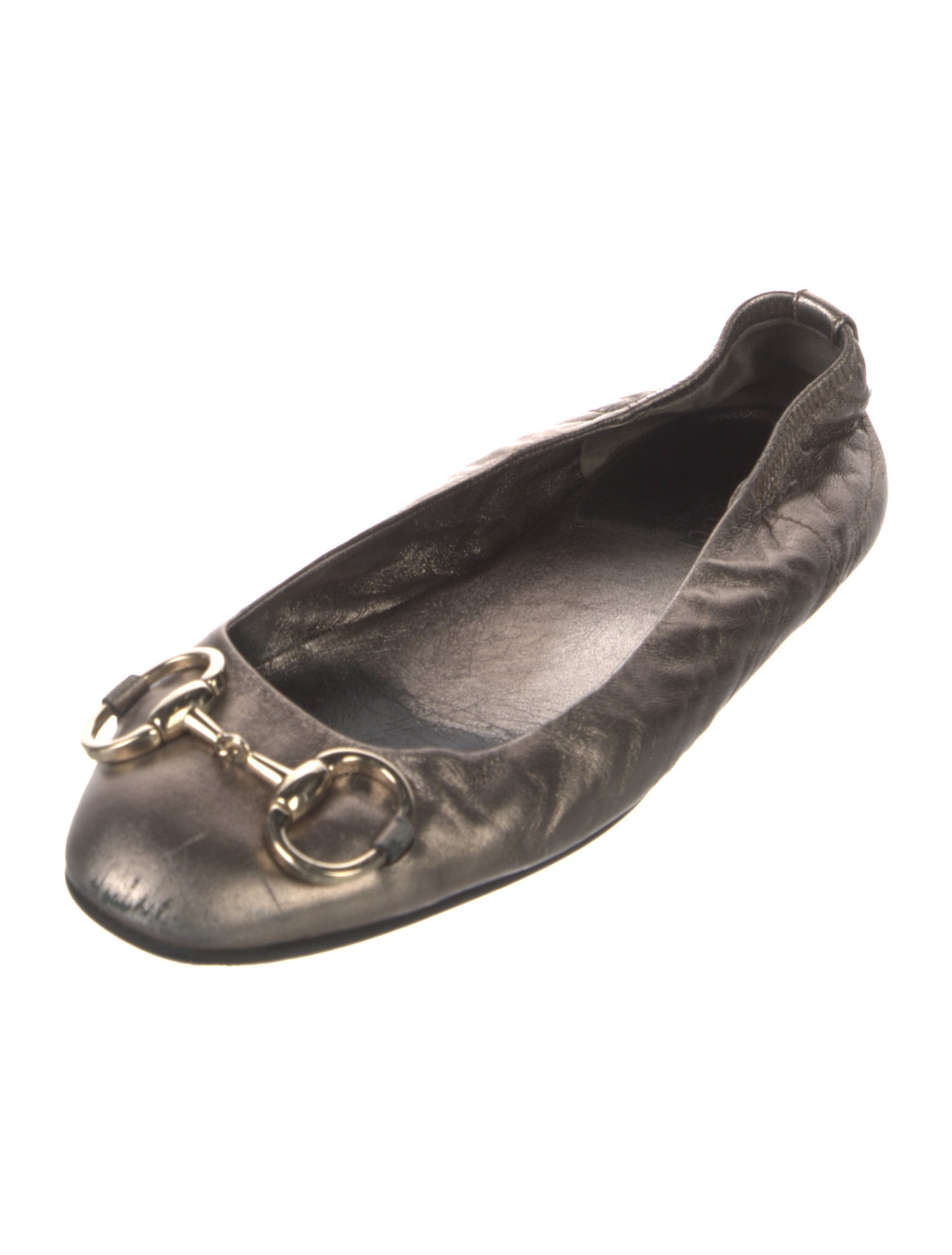 Gucci Horsebit Accent Leather Ballet Flats