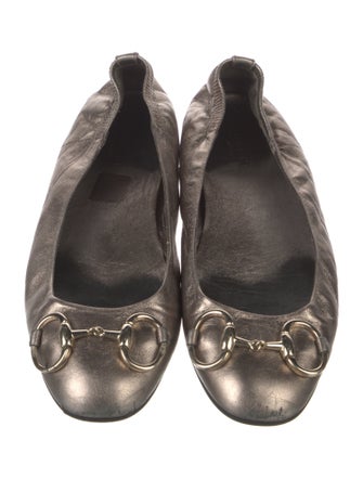 Gucci Horsebit Accent Leather Ballet Flats