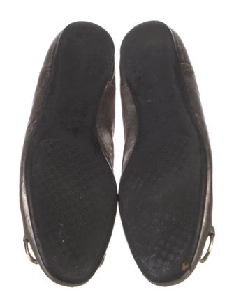 Gucci Horsebit Accent Leather Ballet Flats