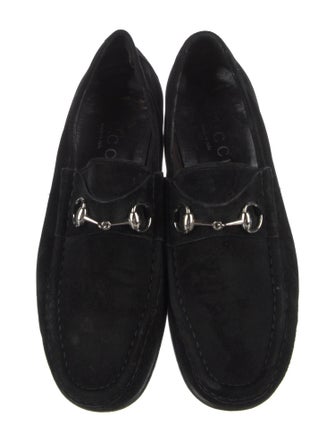 Gucci Horsebit Accent Suede Loafers
