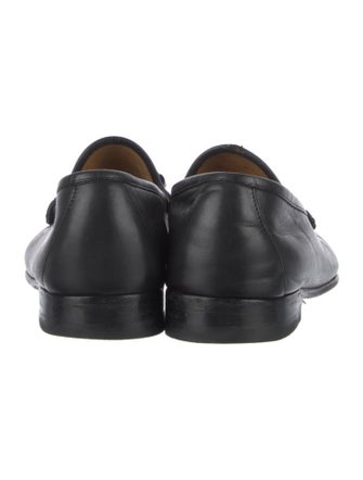 Gucci Web Accent Leather Loafers