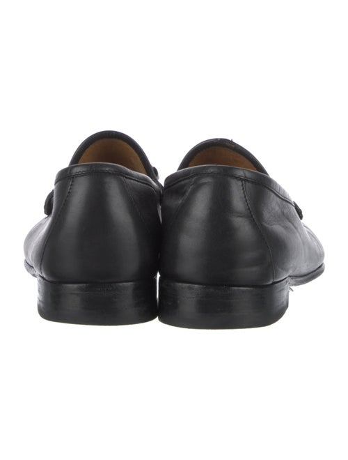 Gucci Web Accent Leather Loafers