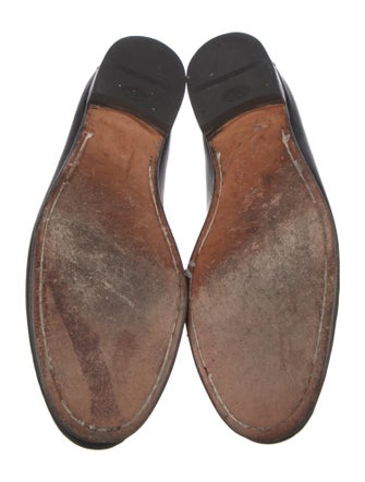 Gucci Web Accent Leather Loafers
