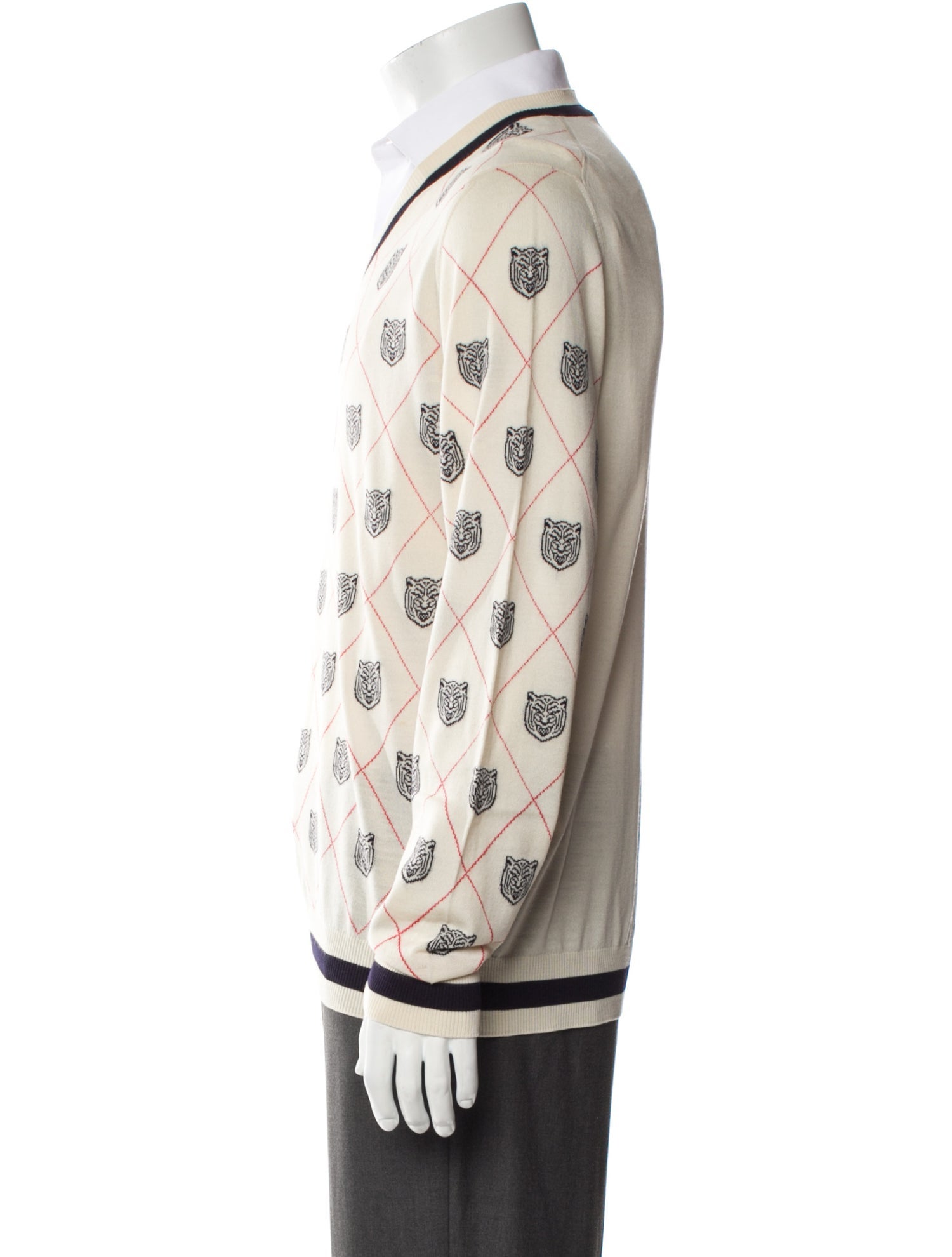 Gucci Tiger Head Accent Wool Pullover