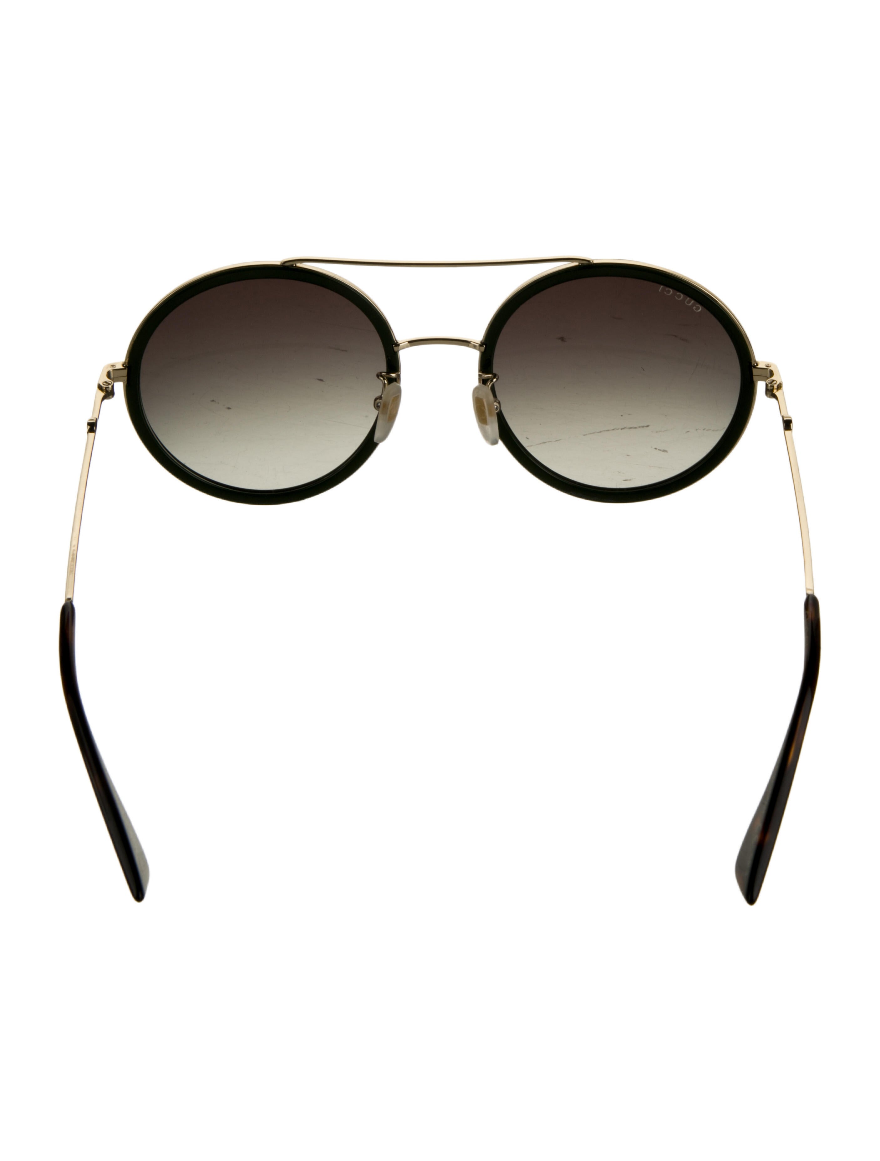 Gucci Web Accent Round Sunglasses