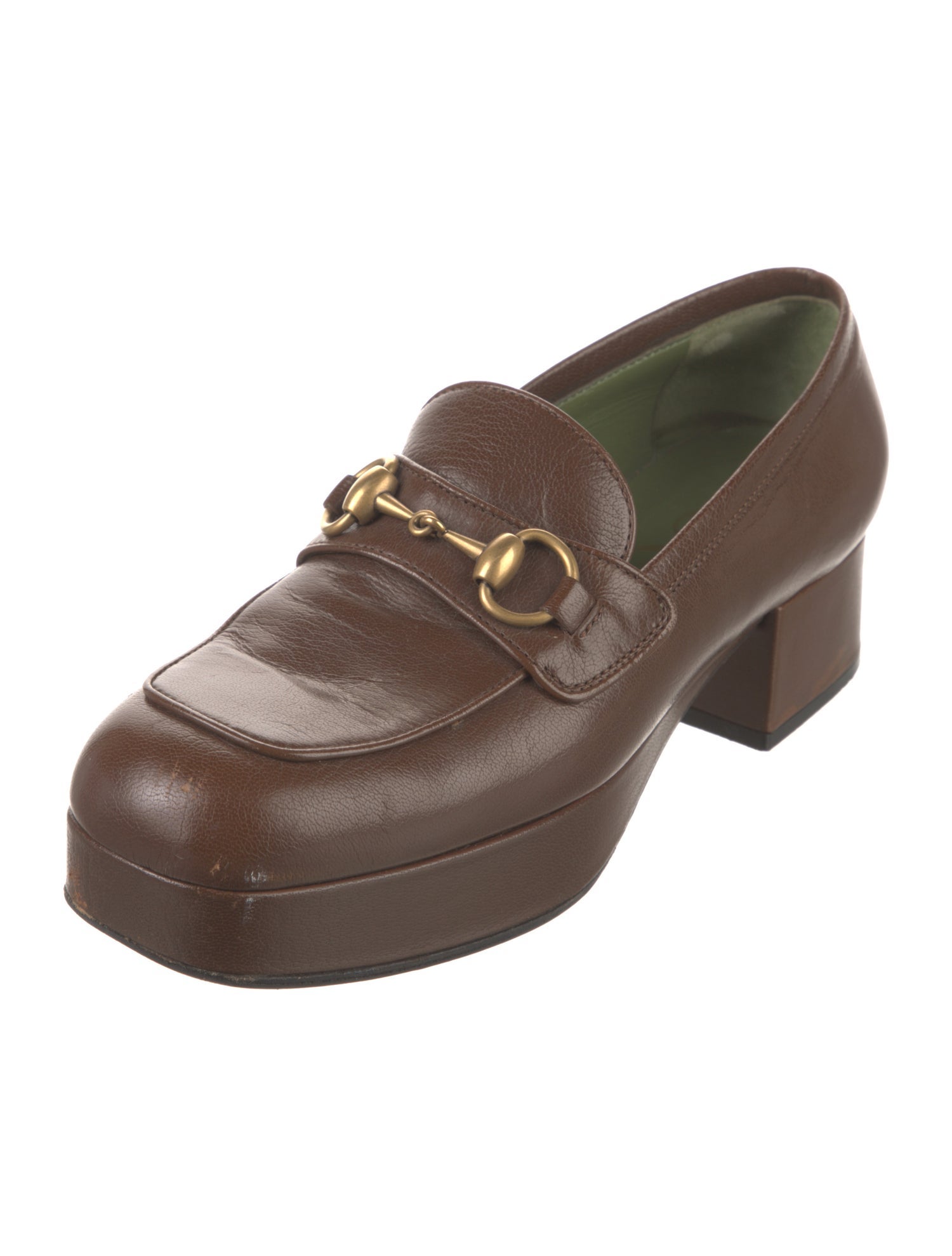 Gucci Horsebit Accent Leather Pumps