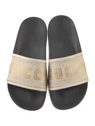 Gucci Canvas Printed Slides
