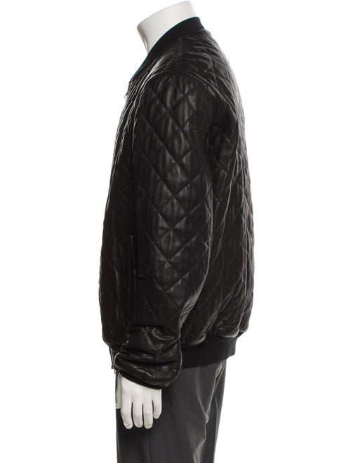 Gucci Web Accent Leather Bomber Jacket