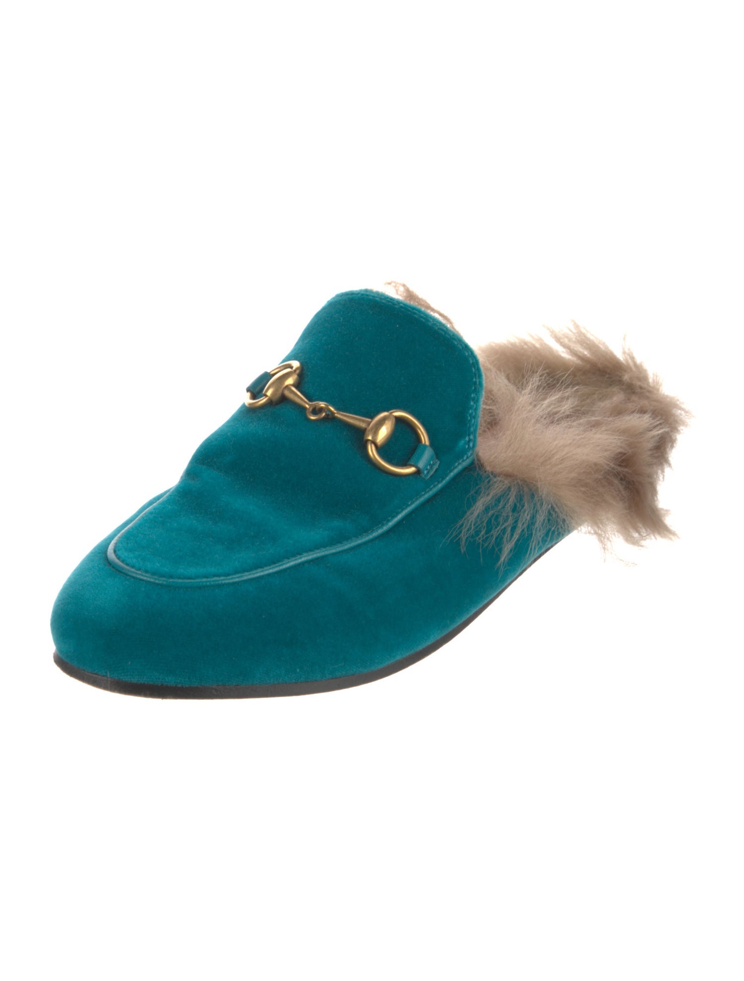 Gucci Horsebit Accent Velvet Mules