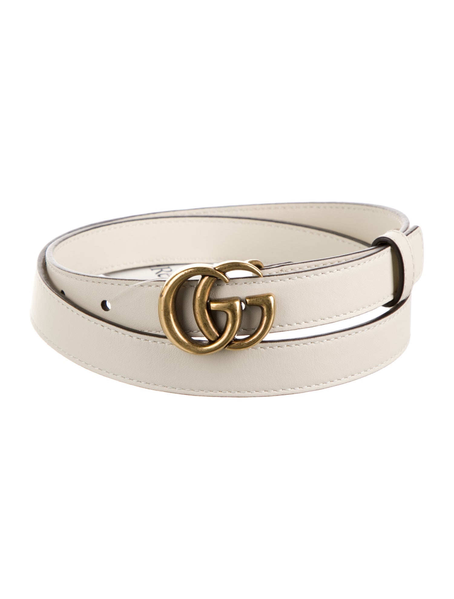 Gucci Double G Logo Skinny Belt