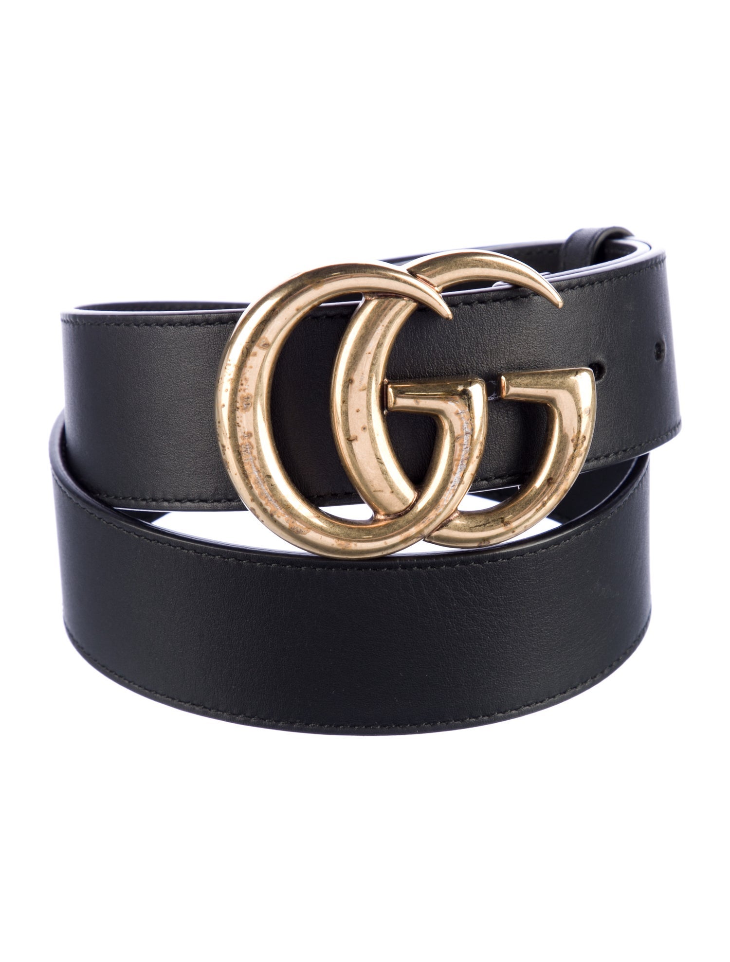 Gucci Double G Logo Leather Belt