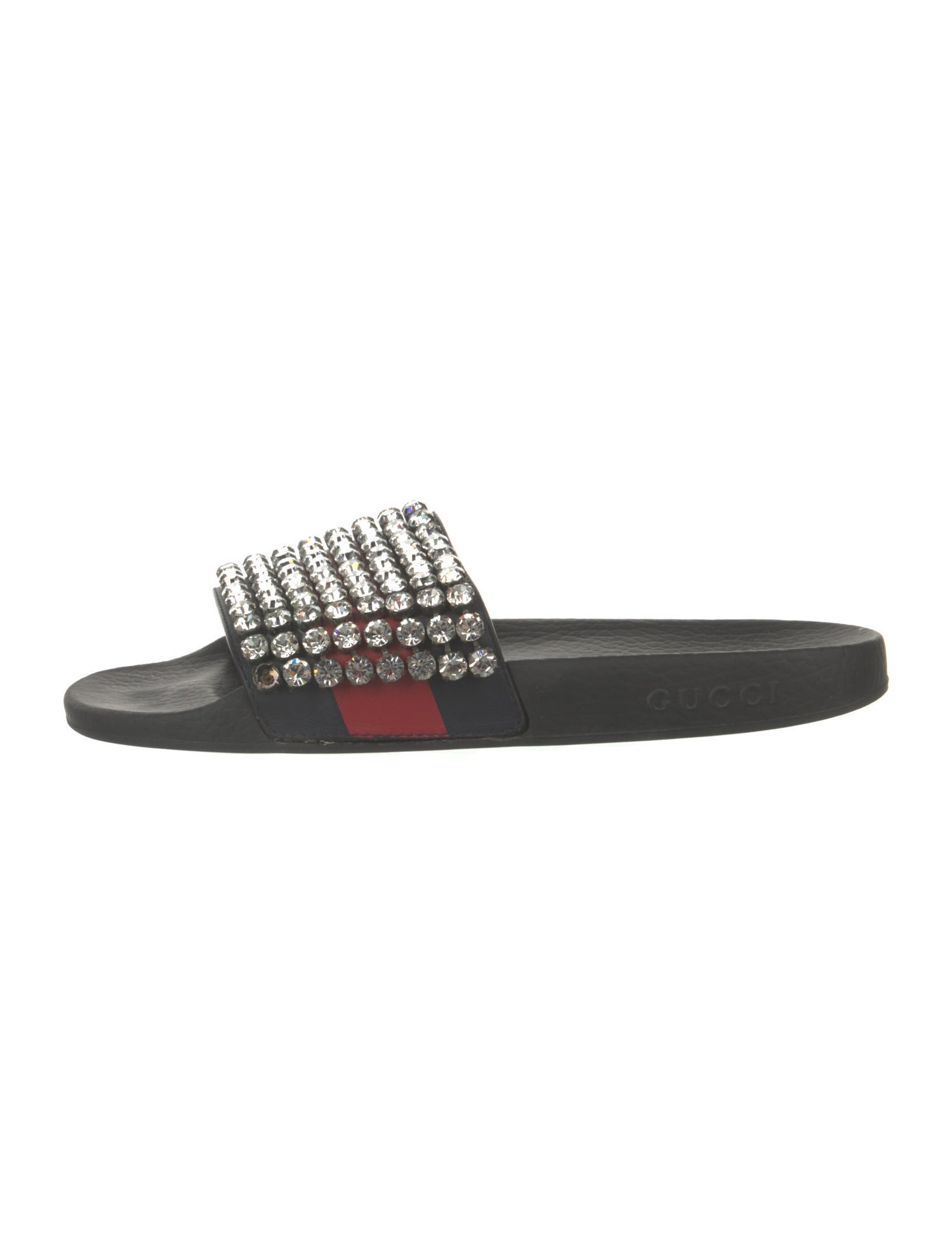 Gucci Sylvie Web Accent Rubber Slides