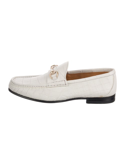 Gucci Horsebit Accent Crocodile Loafers