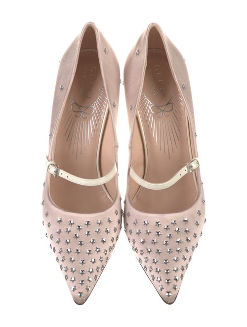 Gucci Double G Logo Satin D'Orsay Pumps