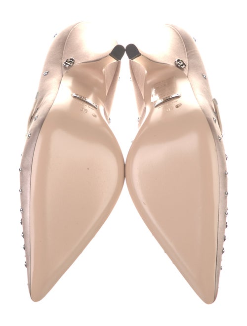 Gucci Double G Logo Satin D'Orsay Pumps