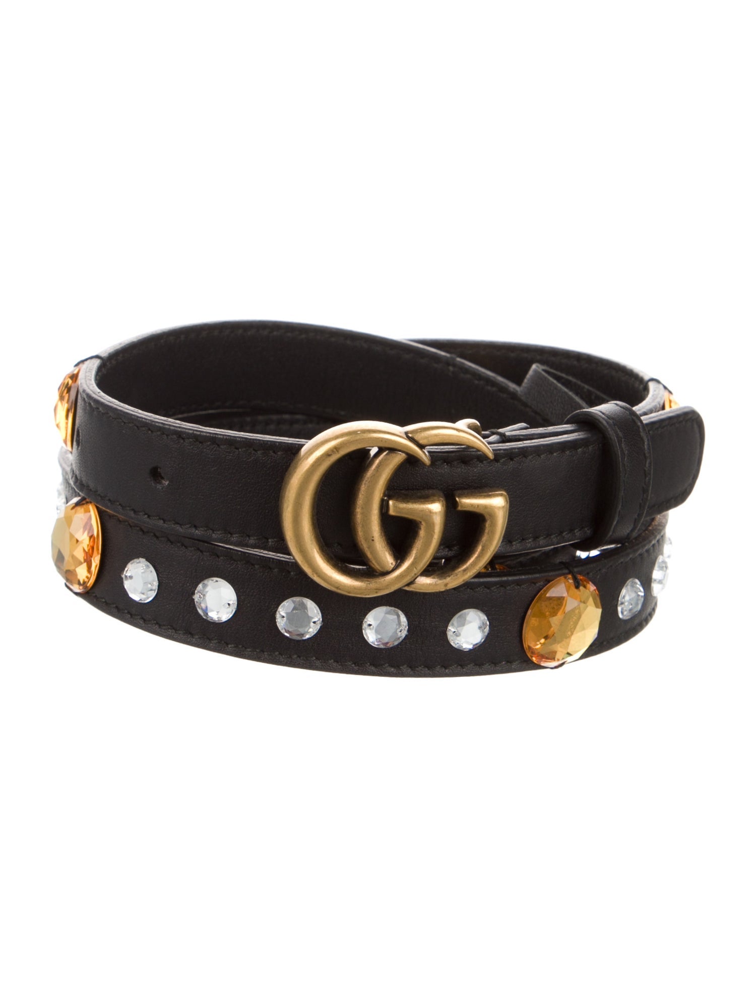 Gucci Double G Logo Skinny Belt
