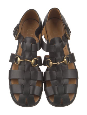 Gucci Horsebit Accent Leather Slides